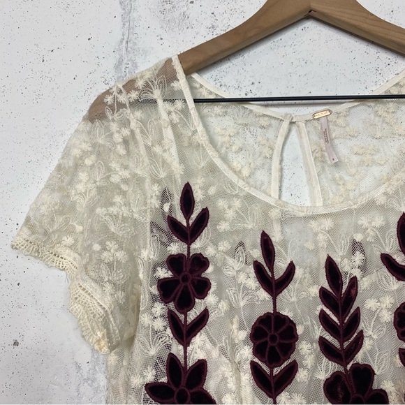 Free People Velvet Floral Lace Velour Maxi Dress Size 8 - Picture 6 of 11